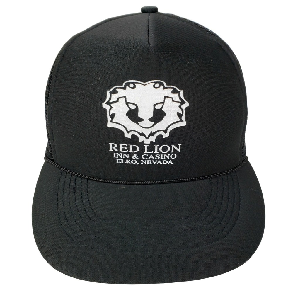 Capital Red Lion Inn & Casino Elko Nevada Trucker Hat OSFA Black Mesh Snapback